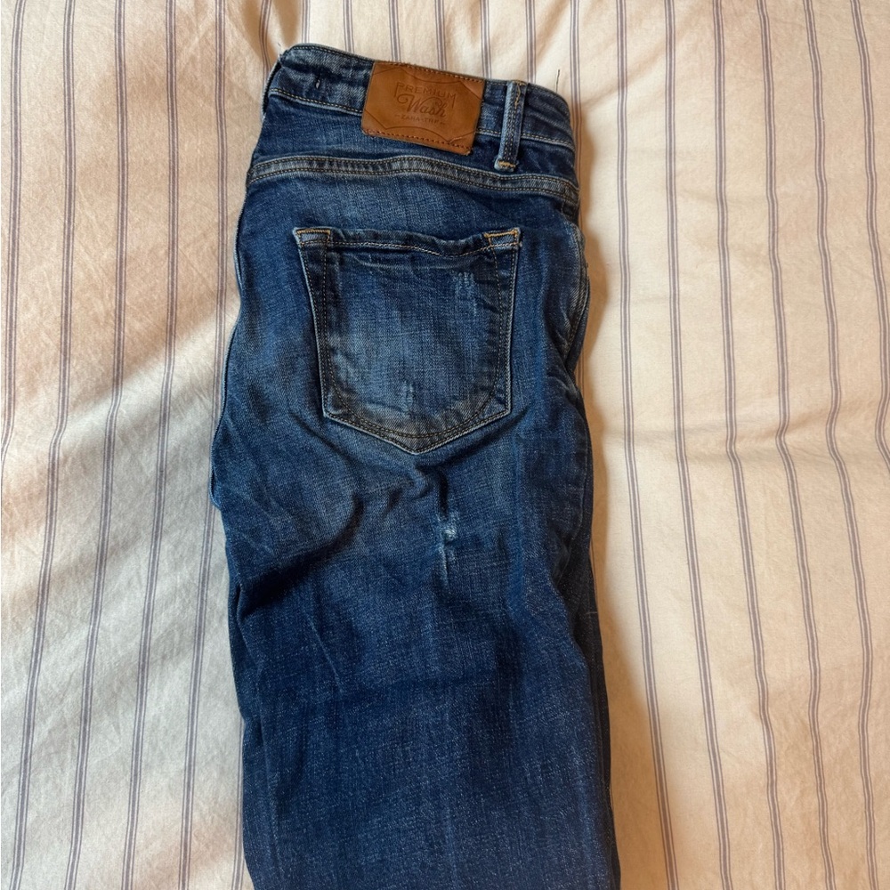 Zara Dark Blue Straight Jeans